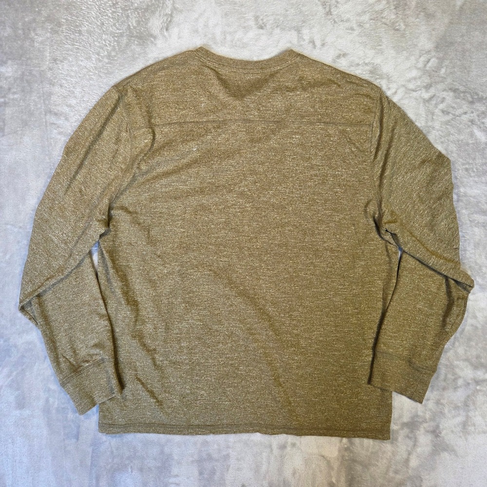 Lucky Brand Mens XXL Heathered Olive Green Long Sleeve Henley Shirt Cotton Blend - Picture 7 of 7